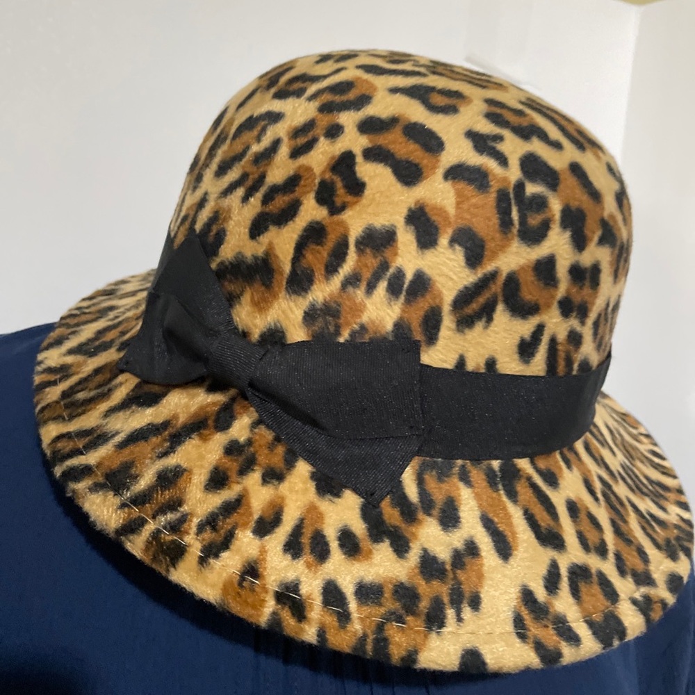 SAN DIEGO HAT CO. WOMENS FAUX FUR LEOPARD PRINT HAT POLYESTER TRENDY HAT CAP~0/S